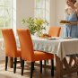 Anyseat Chair Cover, Orange Small Knitted Design, Elastic Stretch, Anti-Dirt, Dining & Events