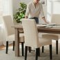 Anyseat Chair Cover, Beige Checkered Line Design, Elastic Stretch, Anti-Dirt, Dining & Events