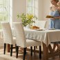 Anyseat Chair Cover, Beige Checkered Line Design, Elastic Stretch, Anti-Dirt, Dining & Events