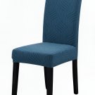 Anyseat Chair Cover, Blue Linear Knitted Design, Elastic Stretch, Anti-Dirt, Dining & Events
