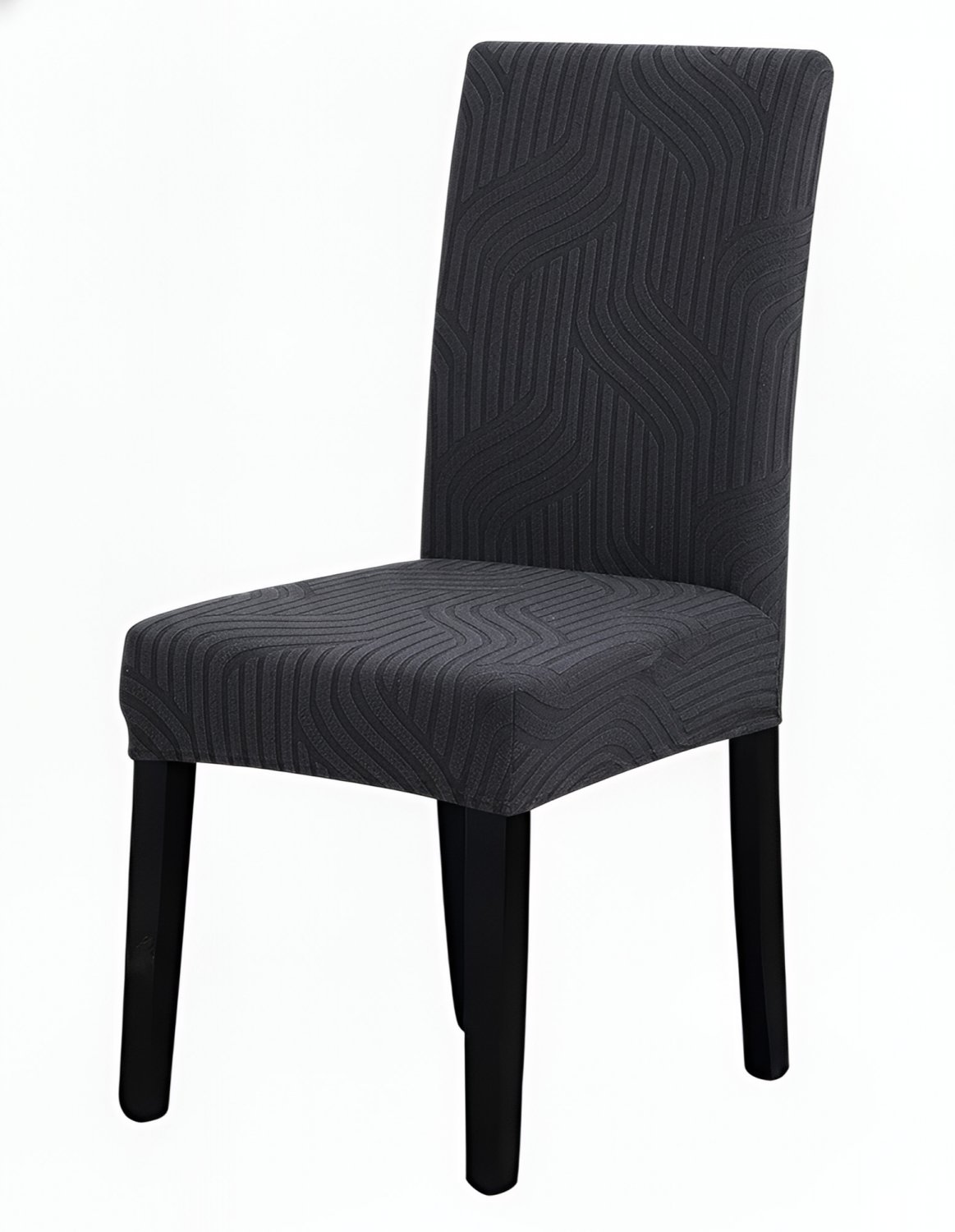 Anyseat Chair Cover, Dark Grey Knitted Design, Elastic Stretch, Anti-Dirt, Dining & Events