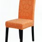 Anyseat Chair Cover, Orange Floral Knitted Design, Elastic Stretch, Anti-Dirt, Dining & Events
