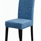 Anyseat Chair Cover, Blue Floral Knitted Design, Elastic Stretch, Anti-Dirt, Dining & Events