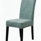 Anyseat Chair Cover, Light Green Floral Knitted Design, Elastic Stretch, Anti-Dirt, Dining & Events