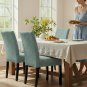 Anyseat Chair Cover, Light Green Floral Knitted Design, Elastic Stretch, Anti-Dirt, Dining & Events