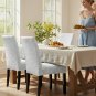 Anyseat Chair Cover, Light Grey Floral Knitted Design, Elastic Stretch, Anti-Dirt, Dining & Events