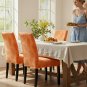 Anyseat Chair Cover, Orange Knitted Design, Elastic Stretch, Anti-Dirt, Dining & Events