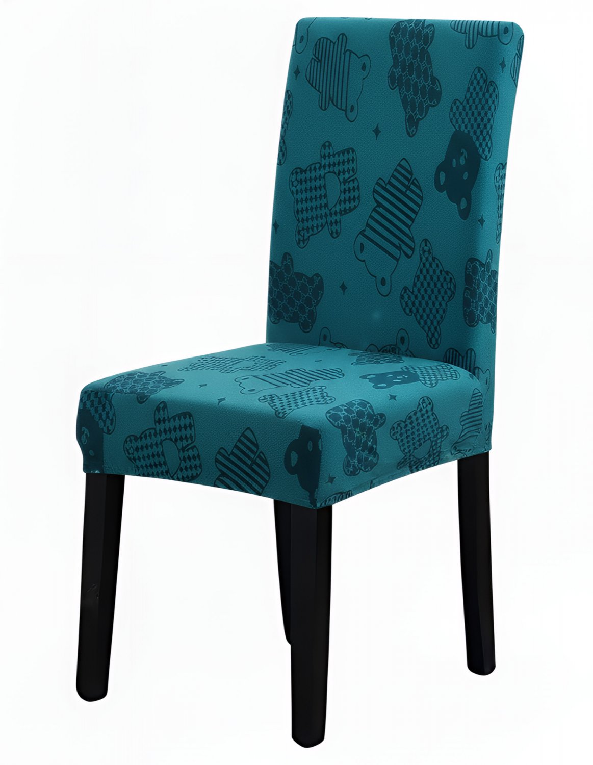 Anyseat Chair Cover, Dark Blue Knitted Design, Elastic Stretch, Anti-Dirt, Dining & Events