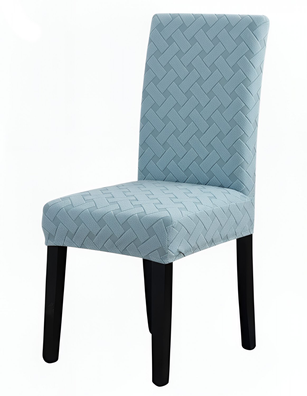 Anyseat Chair Cover, Light Blue Knitted Design, Elastic Stretch, Anti-Dirt, Dining & Events