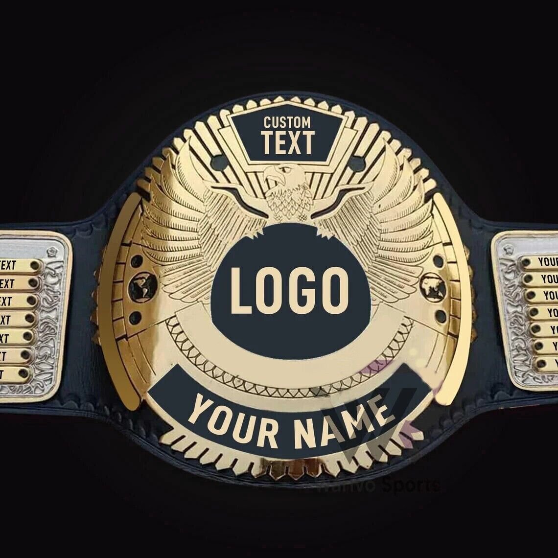 CUSTOM NAME AND LOGO WRESTLING CHAMPIONSHIP BELT ADULT SIZE GENUINE LEATHER