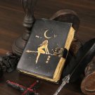 Black leather diary Notebook Leather Journal Vintage Spellbook Wiccan Grimoire Size - 7 x 5 in