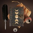 leather diary Notebook Leather Journal  Handmade Moon Phases Leather Journal Size - 7 x 5 in