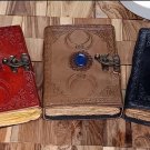 Leather diary Notebook Leather  Vintage Paper Triple Moon (Red, Brown,Black) Size - 7x5 in