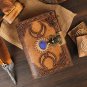 Leather diary Notebook Leather  Vintage Paper Triple Moon (Red, Brown,Black) Size - 7x5 in