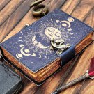 Leather diary Notebook Leather Journal Vintage Sun & moon vintage design printed  Size - 7 x 5 in