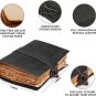 Leather diary Notebook Leather Vintage paper,side c lock diary Size - 7 x 5 in