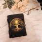 Black Leather diary Notebook Leather Vintage paper, Tree & Moon Printed design Size - 7 x 5 in
