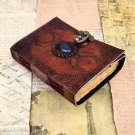 Leather diary Notebook Leather  Vintage paper, Triple Moon and stone Embossed design Size - 7 x 5 in