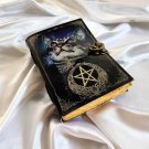 Leather diary Notebook Leather Vintage paper, Cat Printed design Size - 7 x 5 in