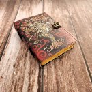 Leather diary Notebook Leather Vintage paper, Mother of Earth Printed design Size - 7 x 5 in
