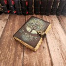 Leather diary Notebook Leather Vintage paper, Tree Printed Leather Journal Size - 7 x 5 in