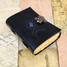 Leather diary Notebook Leather  Vintage paper, Triple Moon Crystal Embossed design Size - 7 x 5 in