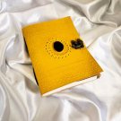 Yellow, Leather diary, Notebook, Normal Paper, stone Embossed design,Leather Journal Size - 7 x 5 in