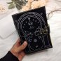 Black,Leather diary,Notebook,Leather Journal,Vintage paper,Door/During Printed design,Size - 7x5 in