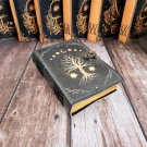 Leather diary,Leather Journal,Vintage paper,Tree of Life & Moon Printed design,Size - 7 x 5 in