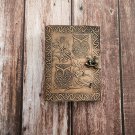 Leather diary,Leather Journal,Vintage paper, Owl Embossed design,Size - 7 x 5 in