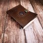 Leather diary, Normal Paper, Blue stone with Embossed design,Leather Journal Size - 7 x 5 in