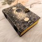 Leather diary,Leather Journal,Vintage paper, Sun & Moon Printed design,Size - 7 x 5 in