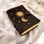 Leather diary,Leather Journal,Vintage paper, Half Moon & Sun Printed design,Size - 7 x 5 in
