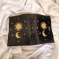 Leather diary,Leather Journal,Vintage paper, Half Moon & Sun Printed design,Size - 7 x 5 in