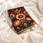 Handmade,Leather diary, Leather Journal,Vintage paper, Flower Printed design,Size - 7 x 5 in
