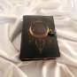 Handmade,Leather diary, Vintage paper, Gold Crescent Moon & Stars Printed design, Size - 7 x 5 in
