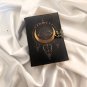Handmade,Leather diary, Vintage paper, Gold Crescent Moon & Stars Printed design, Size - 7 x 5 in
