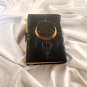 Handmade,Leather diary, Vintage paper, Gold Crescent Moon & Stars Printed design, Size - 7 x 5 in