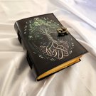 Handmade,Leather diary, Vintage paper, Tree Printed design, Size - 7 x 5 in