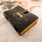 Handmade,Leather diary, Vintage paper, Moon Printed design, Size - 7 x 5 in