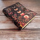 Handmade,Leather diary, Vintage paper, Moon & Flower Printed design, multi colour, Size - 7 x 5 in
