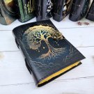 Handmade,Leather diary, Vintage paper, Tree of Life Printed design, multi colour, Size - 7 x 5 in