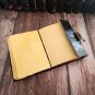 Black Handmade, Leather diary, Vintage Paper, Stone with Triple Moon Embossed design Size - 7 x 5 in