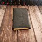 Black Handmade, Leather diary, Vintage Paper, Stone with Triple Moon Embossed design Size - 7 x 5 in
