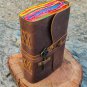 Handmade,Leather diary, Vintage multi colour paper, , Size - 7 x 5 in