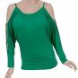 Green Cutout Sleeve Top