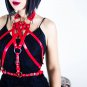 AUTHENTIC LEATHER Thin Straps Crossed Chest Harness Punk Rock Gothic Fetish CALISTO