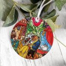 Beauty And The Beast Stained Glass Ornament, Disney Princess Christmas Ornament