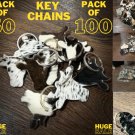 Cowhide Hair On Leather Key Chains Pack of 50 & Pack of 100