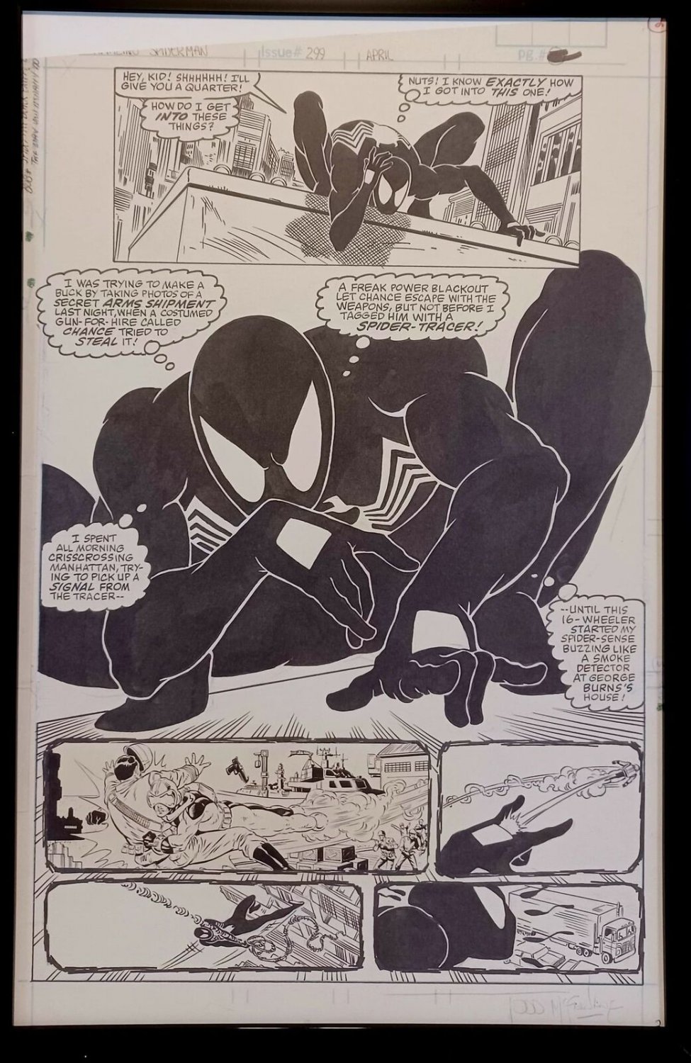 Amazing Spider-Man #299 pg. 2 by Todd McFarlane 11x17 FRAMED Original Art Print
